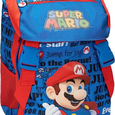 Super Mario - Zaino estensibile, Scuola elementare, Multiscomparto, 41cm, Multicolore