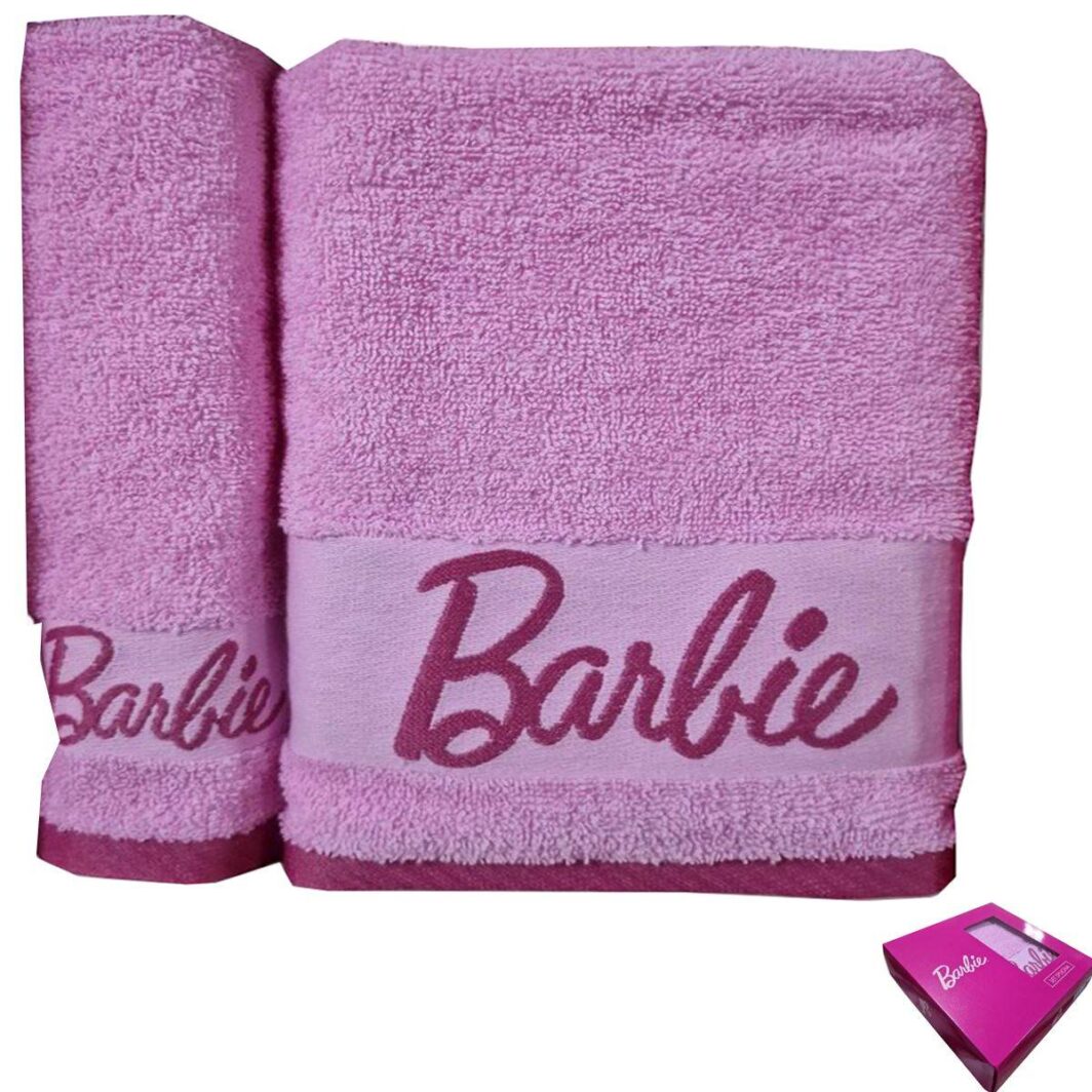 Set 1+1 asciugamani inscatolati BARBIE .