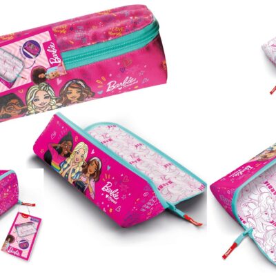 Maped Astuccio scuola adolescente - Astuccio reversibile - Design Barbie - 1 scomparto - Durevole e spazioso, multicolore, Con cerniera