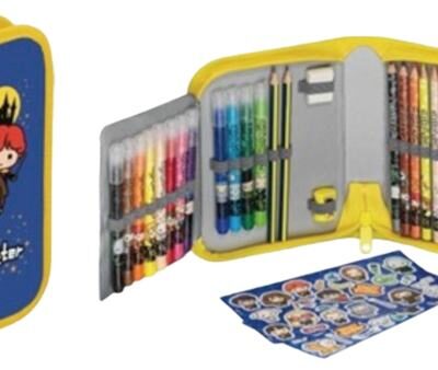 Harry Potter, astuccio a 1 ripiano, multicompartimenti, articoli per la scuola, cancelleria, matite colorate