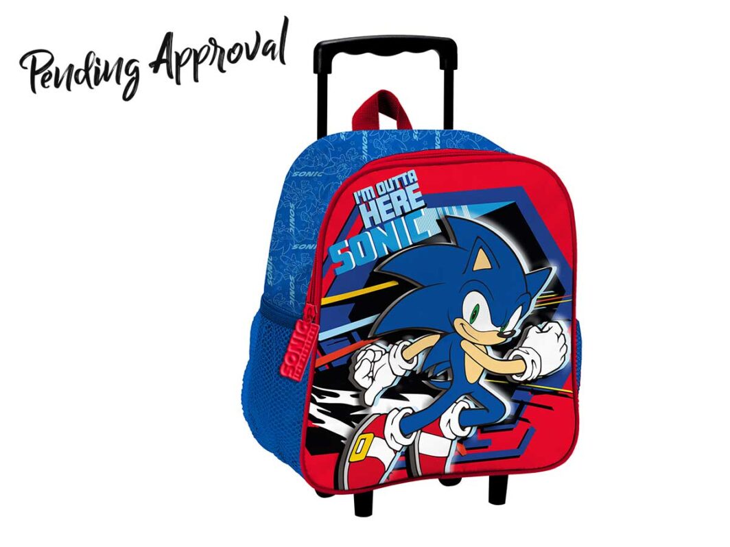 Zaino asilo con trolley borsa scuola con manico allungabile per bambini SONIC