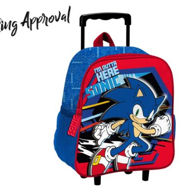 Zaino asilo con trolley borsa scuola con manico allungabile per bambini SONIC