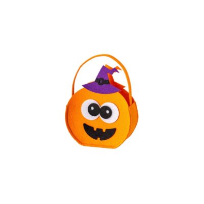 Borsetta zucca con cappello viola in feltro Cm. 15