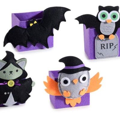 Cestino quadrato in panno con personaggio di Halloween