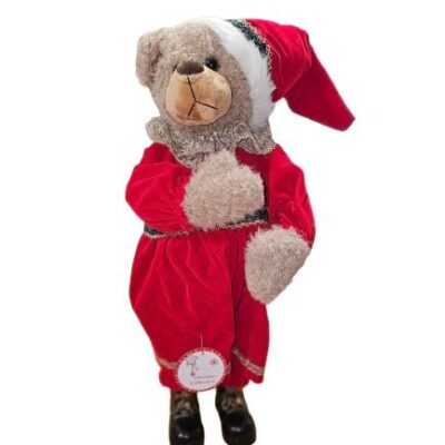 ORSO IN TESSUTO ROSSO H. 52 CM