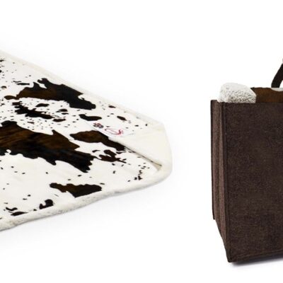 PLAID MORBIDOTTO LIGHT DIS. COW - FELT BAG CON APPLICAZIONE
"DAUNEX"
PLAID MIS. 130X160 CM