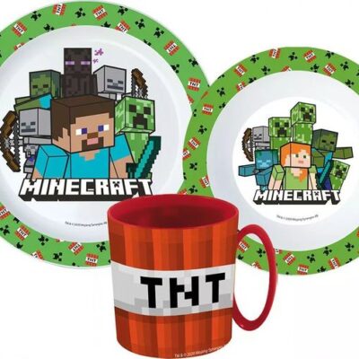 Minecraft Set stoviglie in micro plastica con tazza 350 ml