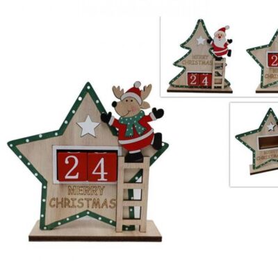 CALENDARIO AVVENTO IN LEGNO CON SOGGETTI NATALIZI