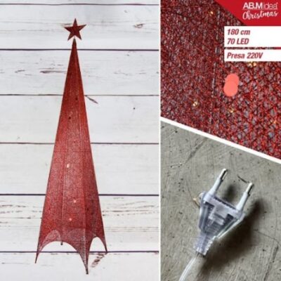 ALBERO NATALE METALLIC CON LED 
ROSSO 180cm