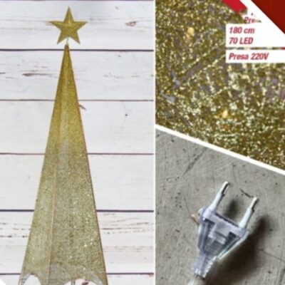 ALBERO NATALE METALLIC CON LED 
ORO 180cm