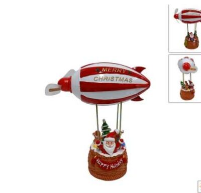 DIRIGIBILE CON BABBO NATALE CON LUCI MERRY CHRISTMAS