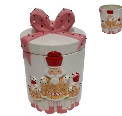 BARATTOLO TONDO CERAMICA C/ FIOCCO 25CM C/ SCHIACCIANOCI