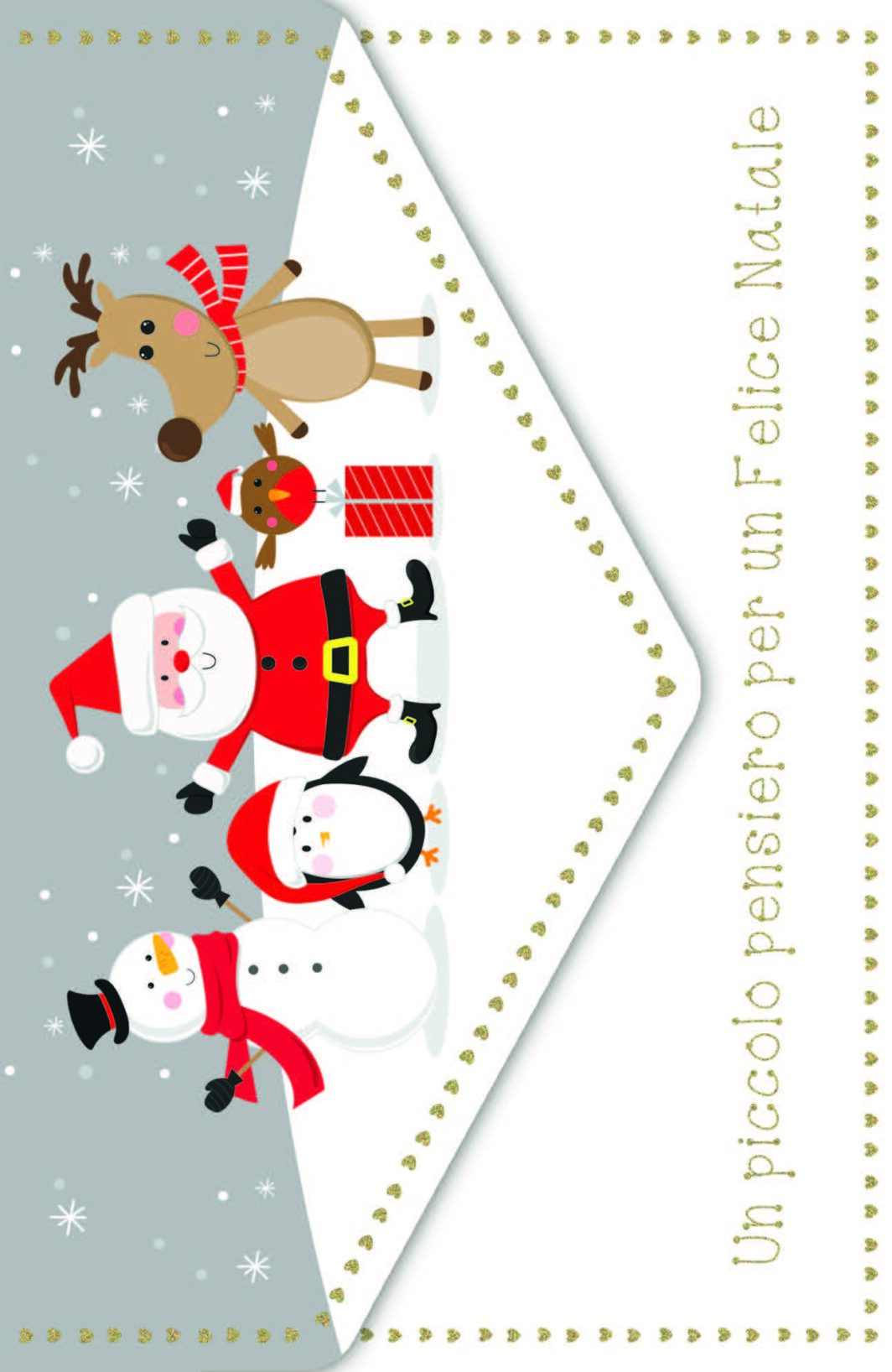 BIGLIETTO BUSTA BUON NATALE C/FOIL ORO
