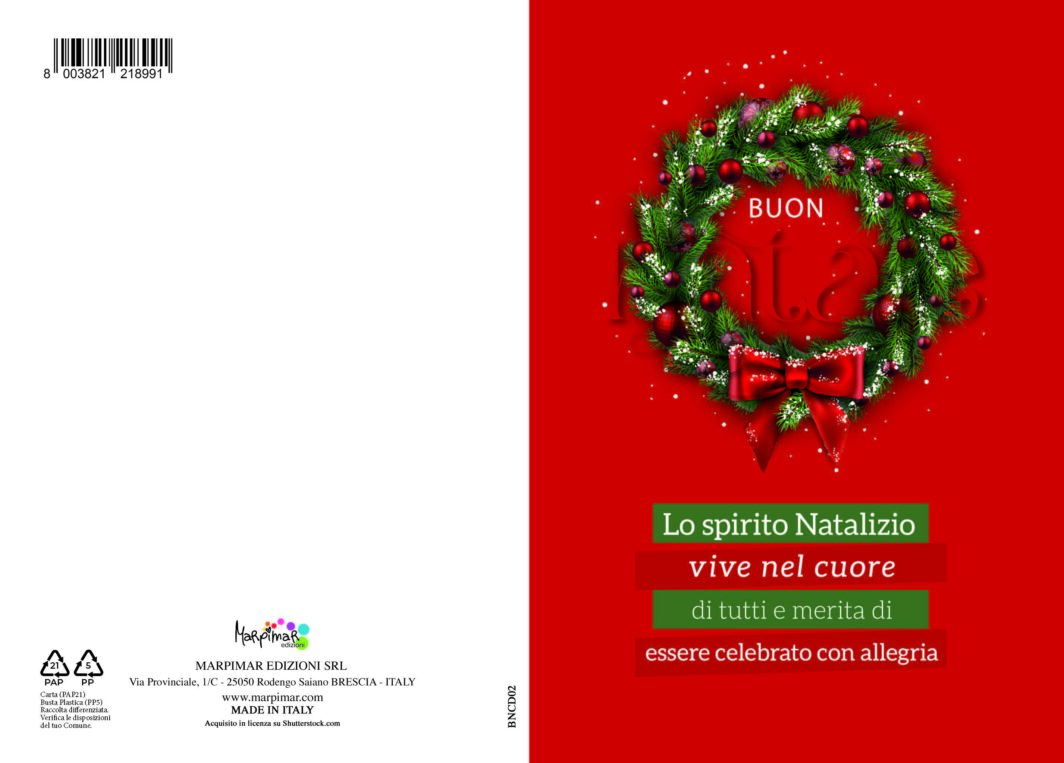 BIGLIETTO  BUON NATALE C/FOIL ORO