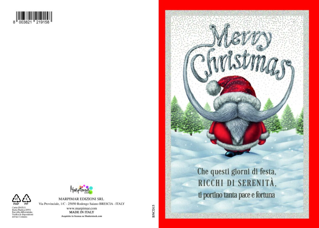 BIGLIETTO  BUON NATALE C/FOIL ARGENTO
