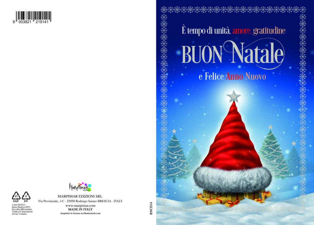 BIGLIETTO  BUON NATALE C/FOIL ARGENTO