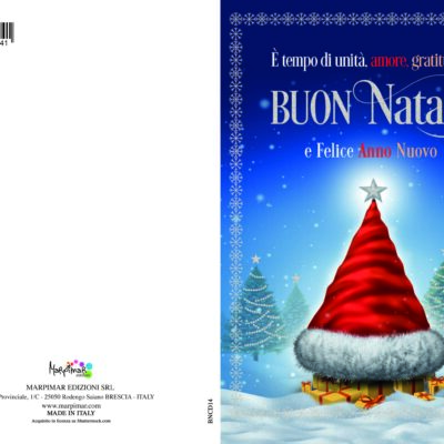 BIGLIETTO  BUON NATALE C/FOIL ARGENTO