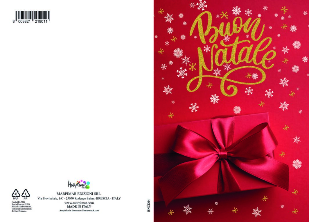 BIGLIETTO  BUON NATALE C/FOIL ORO