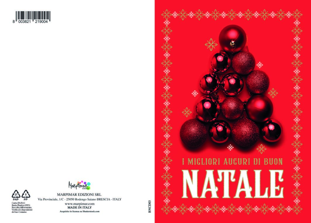 BIGLIETTO BUON NATALE C/FOIL ORO