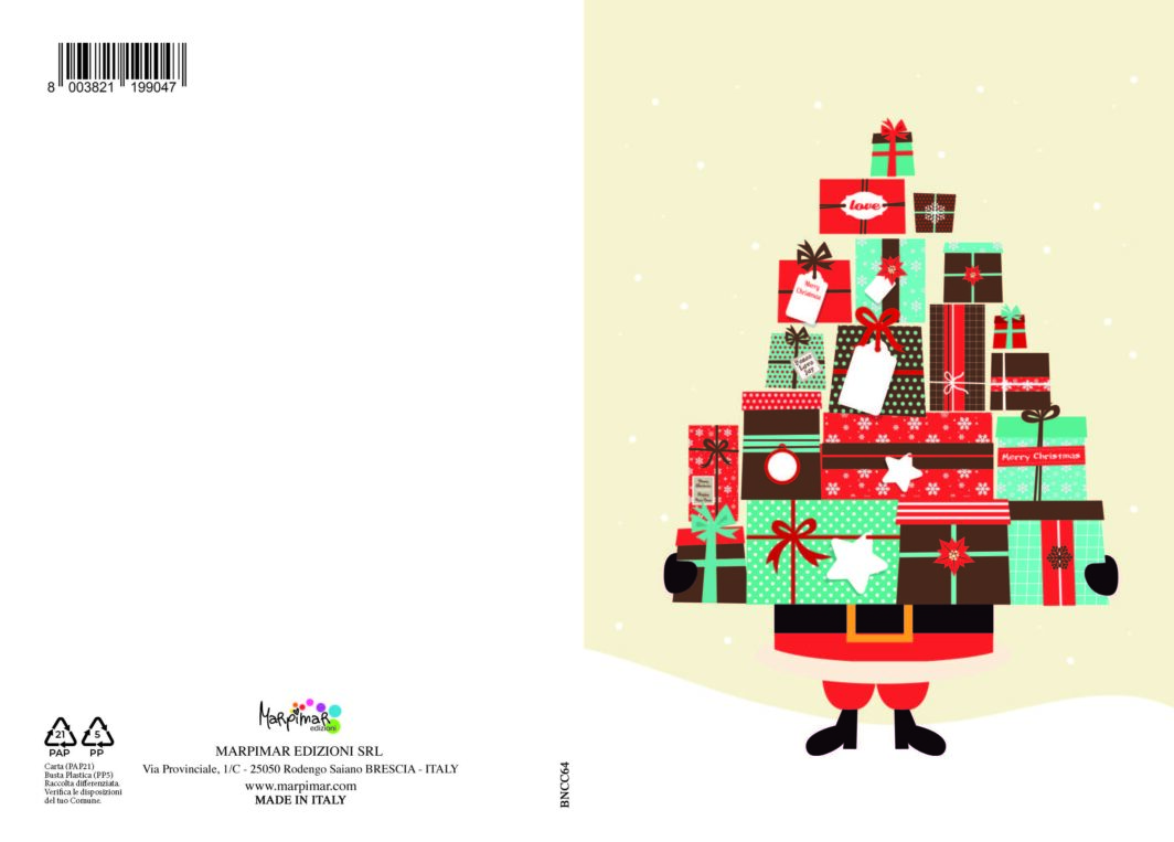 BIGLIETTO BUON NATALE C/GLITTER