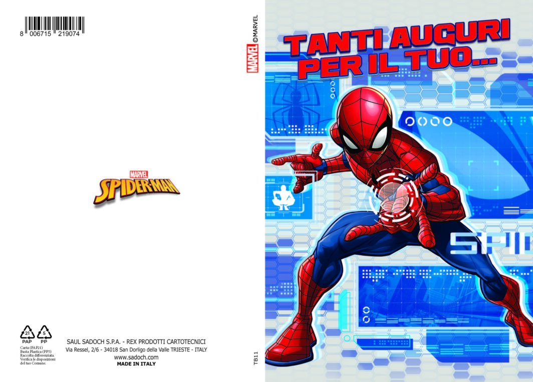 BIGLIETTO SPIDERMAN METAL C/GLITTER