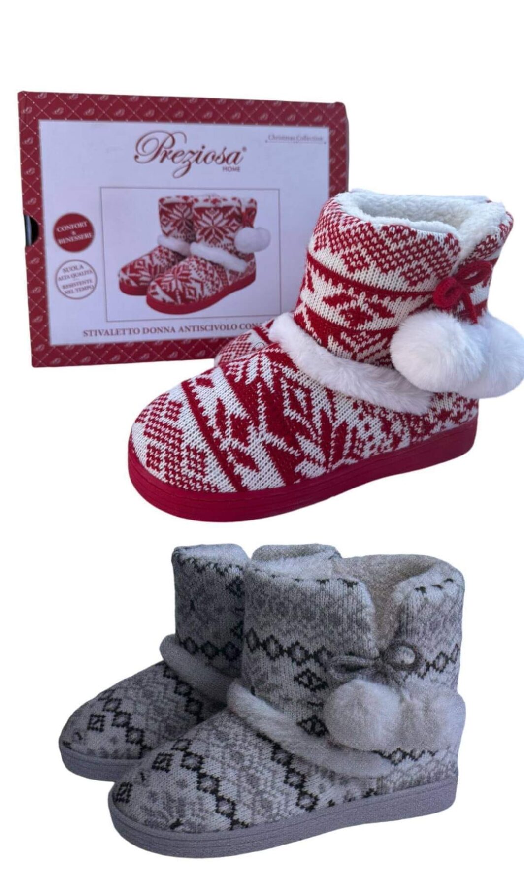 Stivaletto donna antiscivolo in pelliccia, disponibile in diversi colori e misure