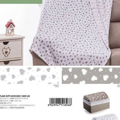 PLAID GIFT LOVE BOX 130x160 CM