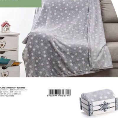 PLAID SNOW GIFT 130x160 CM