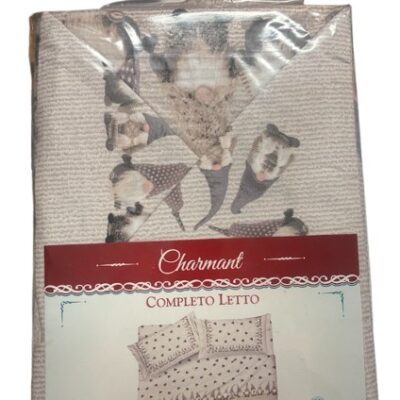 COMPLETO LETTO CHARMANT 2P GNOMI GRIGI