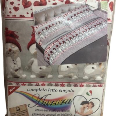 COMPLETO LETTO 1P AURORA PUPAZZI DI NEVE