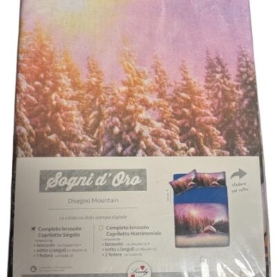 COMPLETO LENZUOLA COPRILETTO 1P SOGNI D'ORO MONTAGNA