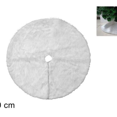 TAPPETO ALBERO PELLICCIA BIANCO 80 CM