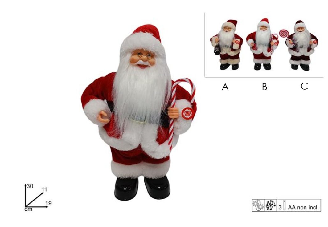 BABBO NATALE 30 CM CON MUSICA E MOVIMENTO