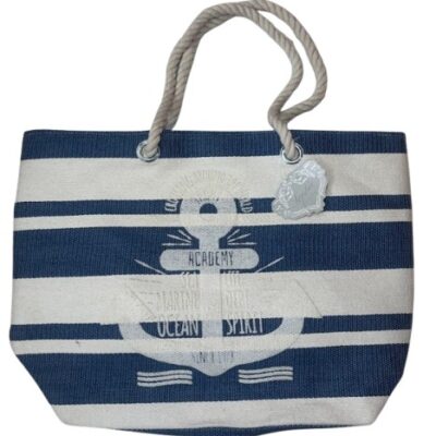 BORSA MARE CON ANCORA BLU BIANCA