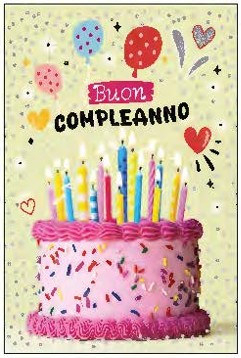 BIGLIETTO BUON COMPLEANNO CON FOIL OLOGRAFICO