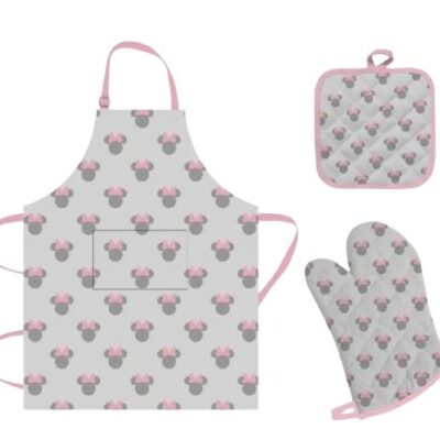 SET 3 PEZZI PRESINA, GREMBIULE E GUANTO MINNIE