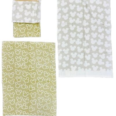 SET 1+1  ASCIUGAMANO MICKEY MOUSE BEIGE
