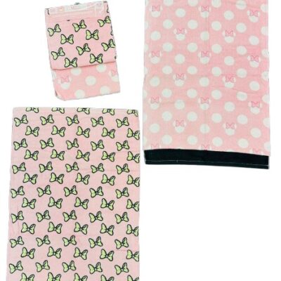 SET 1+1  ASCIUGAMANI  MINNIE ROSA
