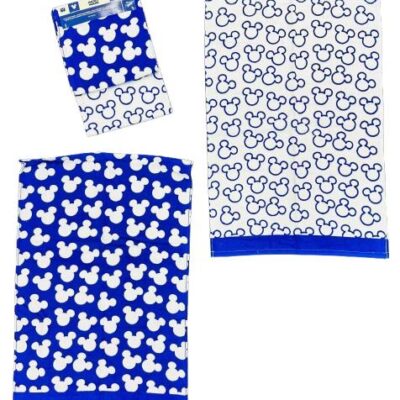SET 1+1  ASCIUGAMANO MICKEY MOUSE BLU