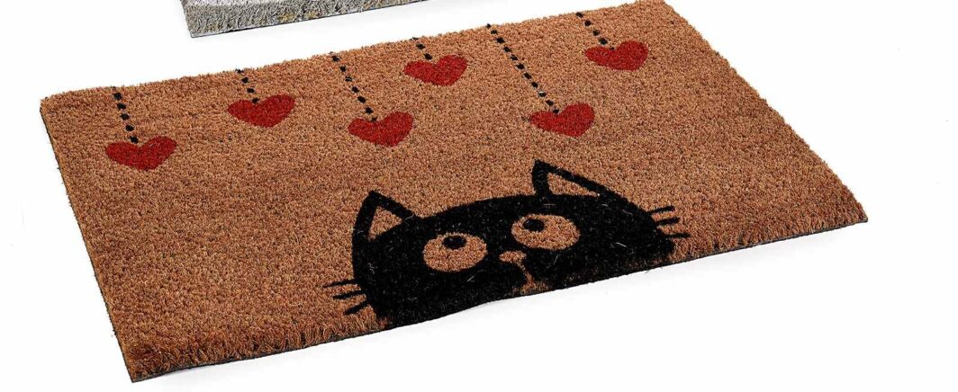ZERBINO DECORI GATTI E CUORI CON SCRITTA LOVE "SAN VALENTINO"