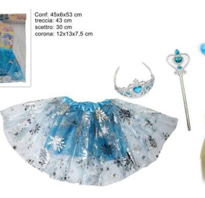 SET VESTITO CARNEVALE FATINA AZZURRO