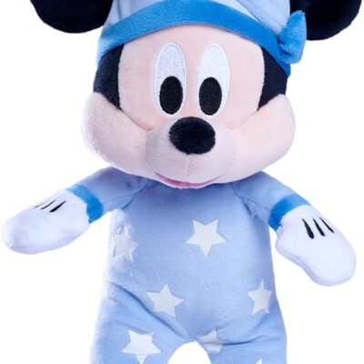 Peluche 25cm neonato tutina si illumina al buio Mickey Mouse