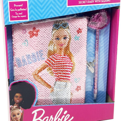 Diario segreto paillettes c/penna 28x23cm Barbie