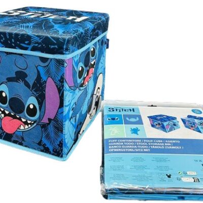 POUF CONTENITORE STITCH BLU