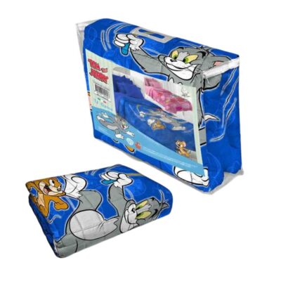 Trapuntino Looney Tunes  "Tom & Jerry" blu Letto Singolo 1 Posto Cartoni Animati Stampa 3D