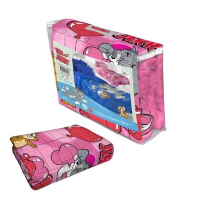 Trapuntino Tom & Jerry rosa  Letto Singolo 1 Posto Cartoni Animati Stampa 3D