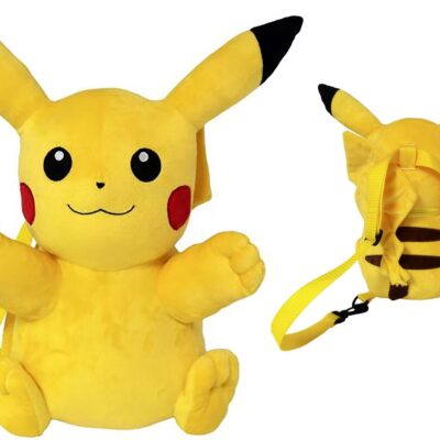 Pokémon - Zaino di peluche, Pikachu, Misura 35 cm