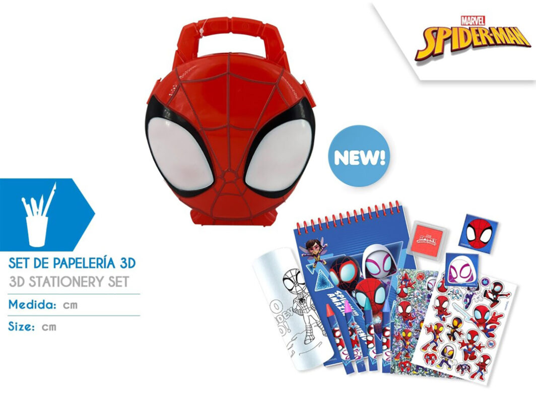 Valigetta 3D c/accessori cancelleria 25x18cm Spiderman