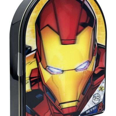 Marvel Avengers Iron Man - Puzzle 300 pezzi con cofanetto in latta, Lenticolare con effetto 3D