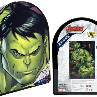 Marvel Avengers HULK - Puzzle 300 pezzi con cofanetto in latta, Lenticolare con effetto 3D